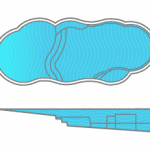 Kidney shaped pool with a Baja shelf and tanning ledge.